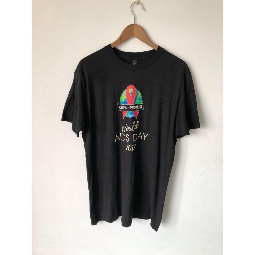 Vintage World Aids Day Size L Tee T Shirt Men S Fashion Clothes Tops On Carousell