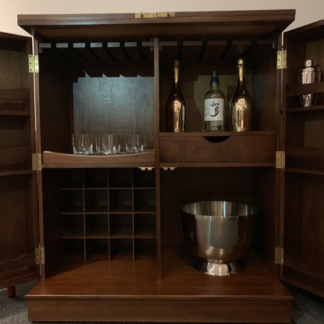 Wooden Alcohol Cabinet Furniture Shelves Drawers On Carousell