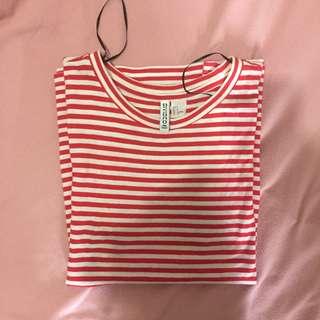 H&m stripe tee red