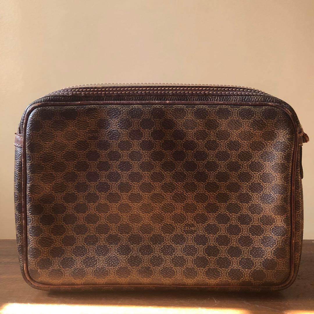 Vintage CELINE dark brown iconic carriage jacquard clutch bag with lea –  eNdApPi ***where you can find your favorite designer  vintages..authentic, affordable, and lovable.