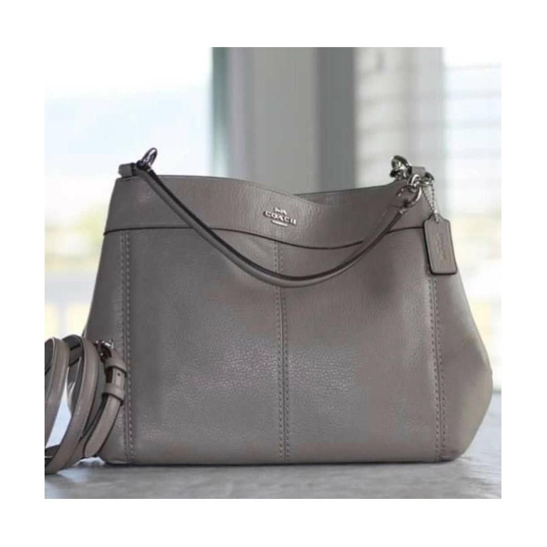 Authentic Coach Large Lexy Shoulder Bag F23537 Grey Luxury