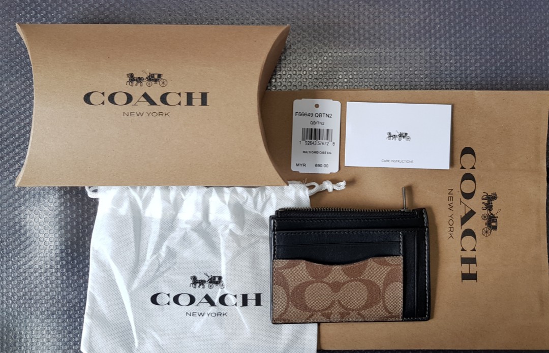 Multiway zip card store case in signature canvas