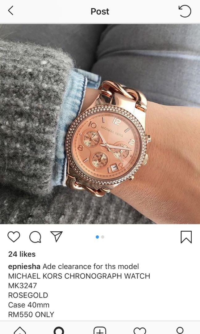 Authentic MIchael Kors Chronograph Watch MK3247 Women s Fashion Watches Accessories Watches on Carousell
