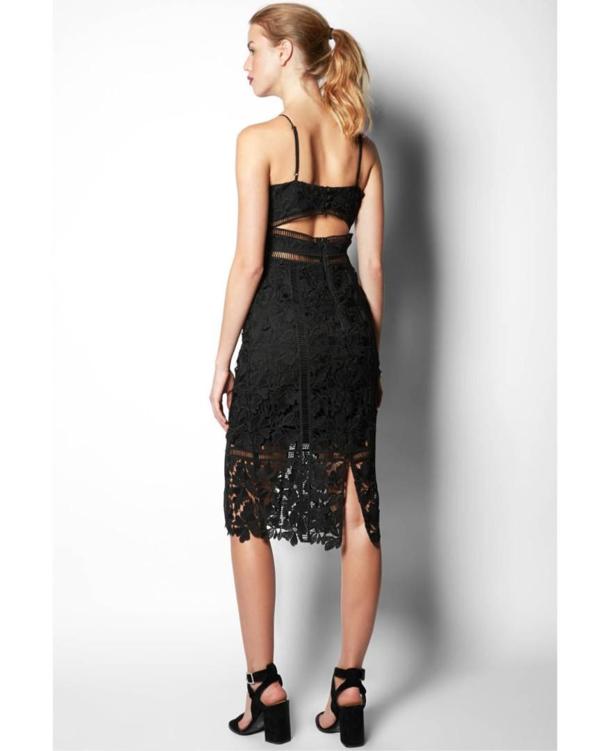 uk 6 Bardot Botanica Lace Dress in Black