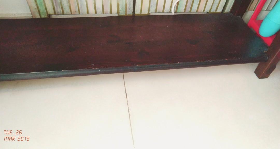 Computer study working writing desk (Category: Tables & Sets) located in Singapore. Submitted by shop2come (Listing ID 221220921, Image 3). Description: Good condition computer, writing, study, working desk Doesn't take up space yet useful High Quality good wood from Orchard Writing Desk Dimensions H 75cm D 40cm L 120cm Purchase $180 (Orchard Tanglin Mall) Now at $29.90 (1 seater $49.90 on sale. Refer listing for more details) Writing desk can pl