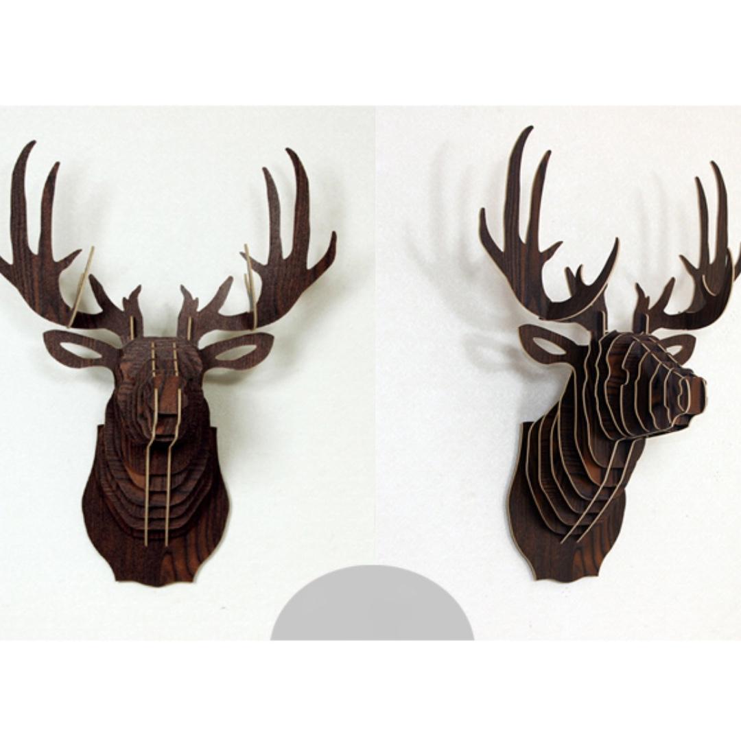 Deer Head Wall Decor Dark Wood Diy Furniture Home Decor