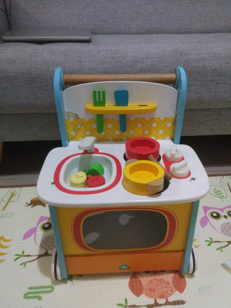 elc wooden activity kitchen walker