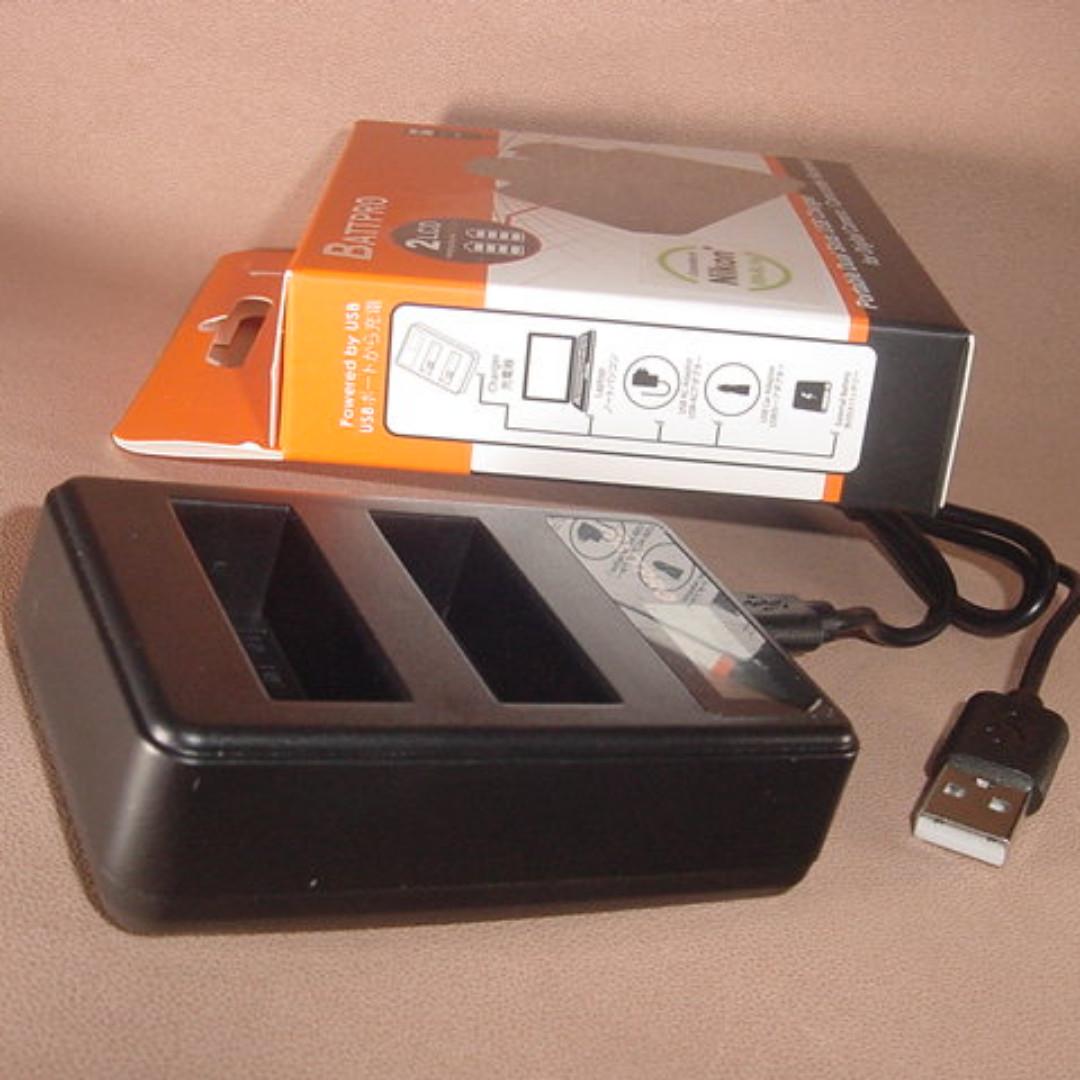 DSTE 2 stuks EN-EL14 ENEL14A (1600mAh/7,4V) batterijladerset compatibel