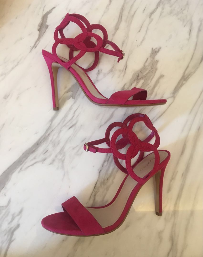MNG Fuchsia sandals with high heels, Women's Fashion, Shoes, Heels on ...