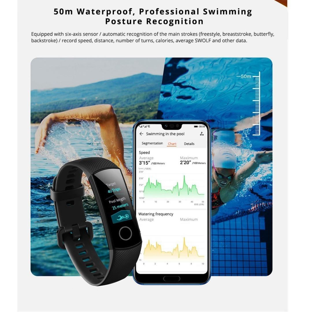 HUAWEI Honor Band 4 Smart Bracelet 0.95 Inch AMOLED Touch Large Color Screen 5ATM Heart Rate Monitor Swimming Posture Recognition Mobile Phones Gadgets Wearables Smart Watches on Carousell