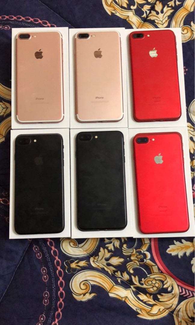 Iphone 7 Plus Red Rosegold And Matte Black Myset Telefon Bimbit