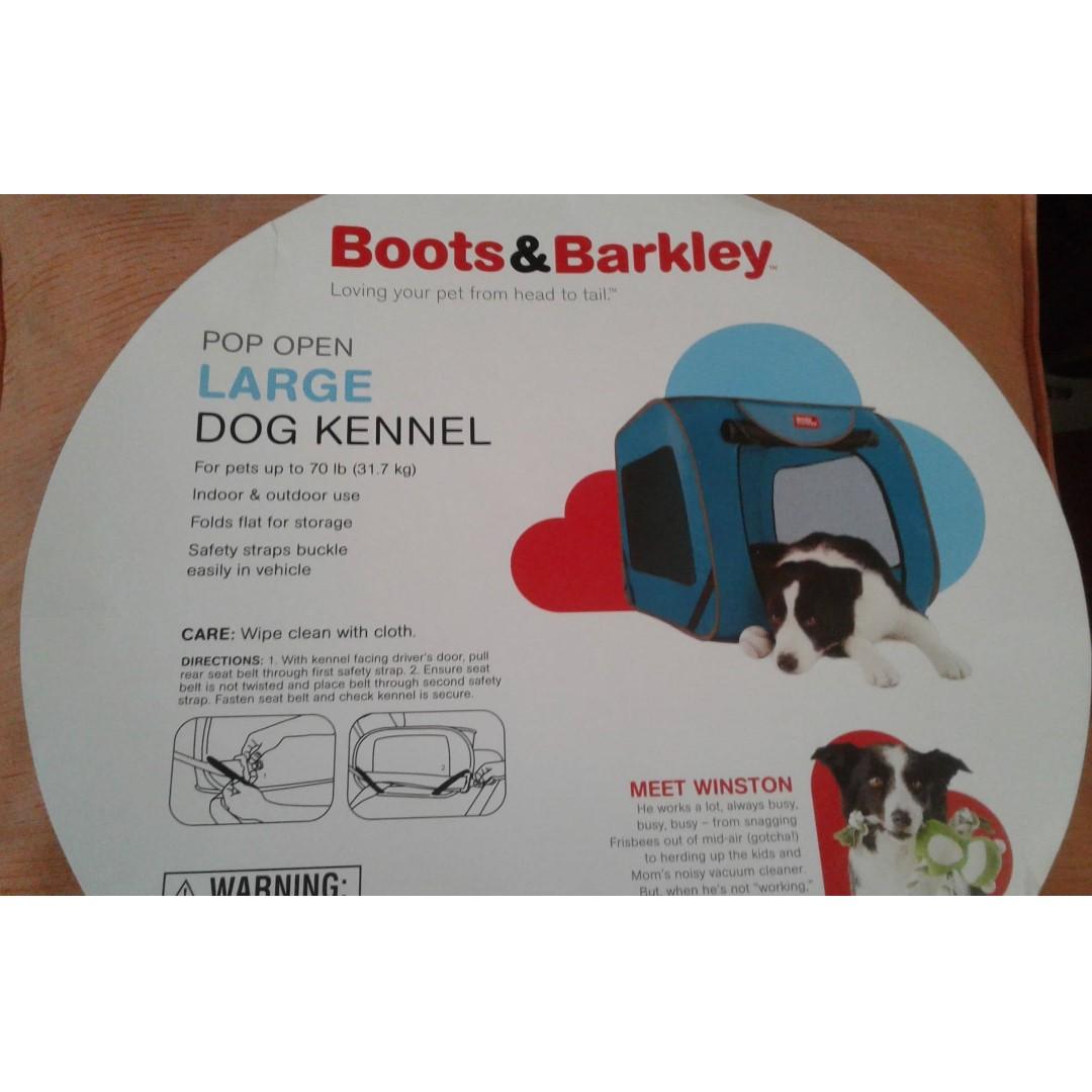 Large Dog Kennel Pop OpenBoots and Barkley Up to 31.7kg 36x21x21 New