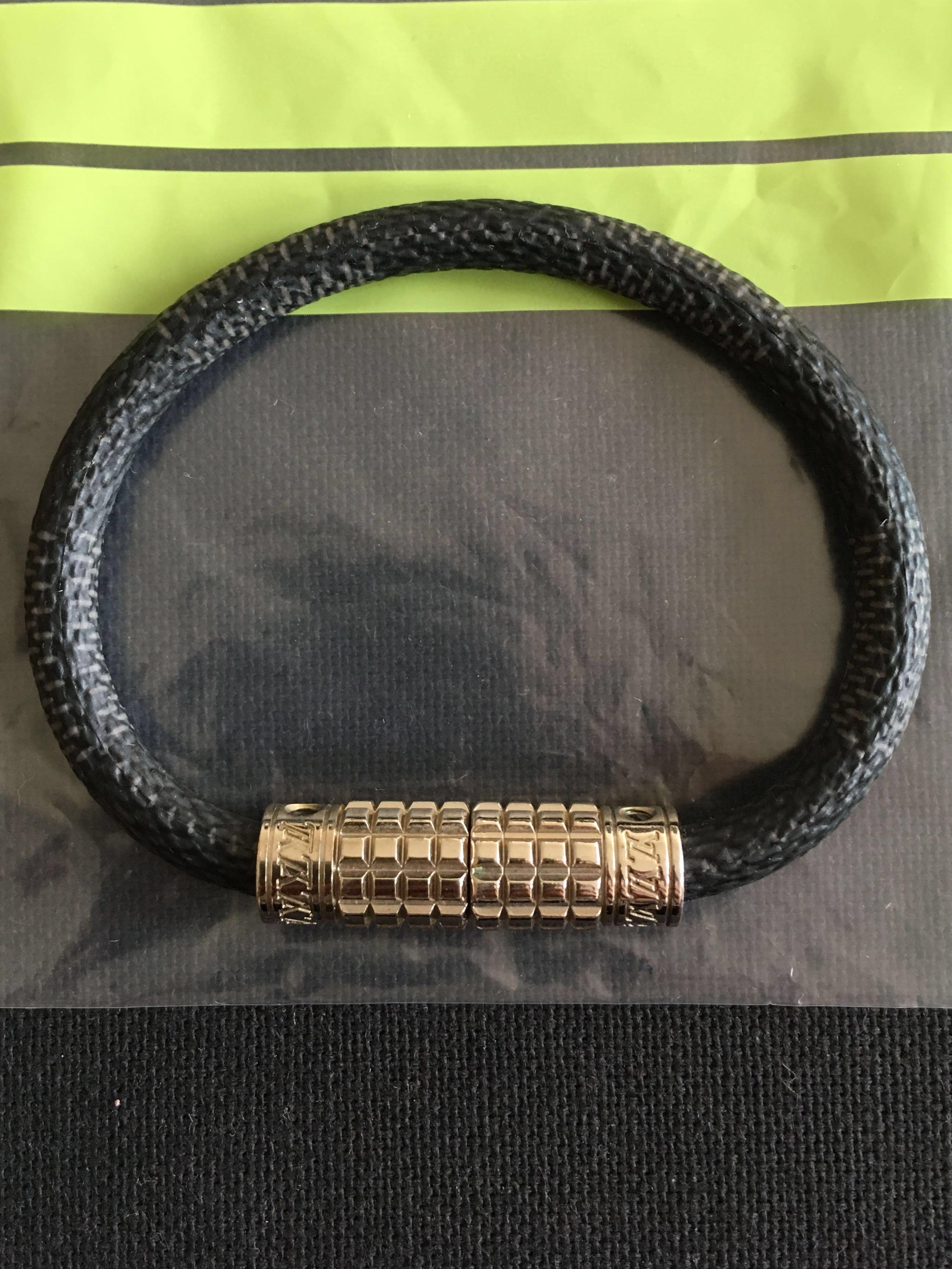 Louis Vuitton Digit Bracelet in Damier Graphite 19cm