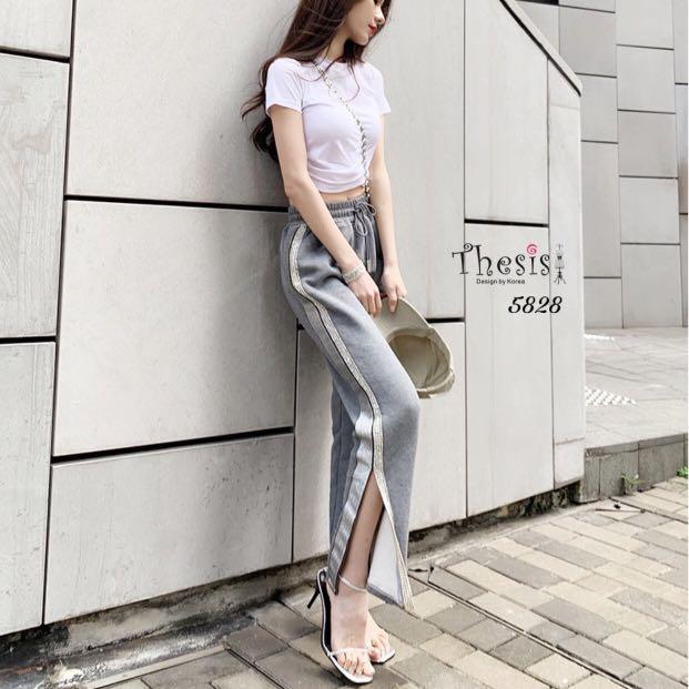 White pants and crop top set online