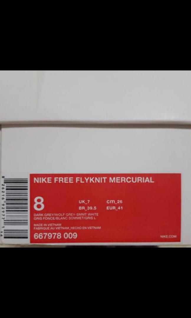 nike free flyknit mercurial sp dark grey