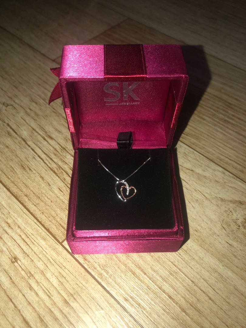 SK Jewellery White Gold Diamond Heart 