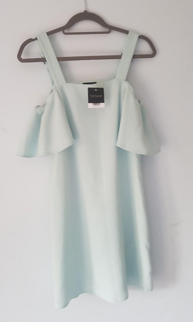 Topshop Mint Green Cold Shoulder Party Dress Women S Fashion