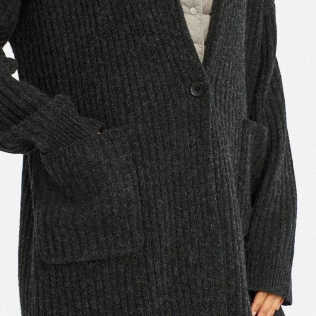 Wool ribbed sales knitted coat