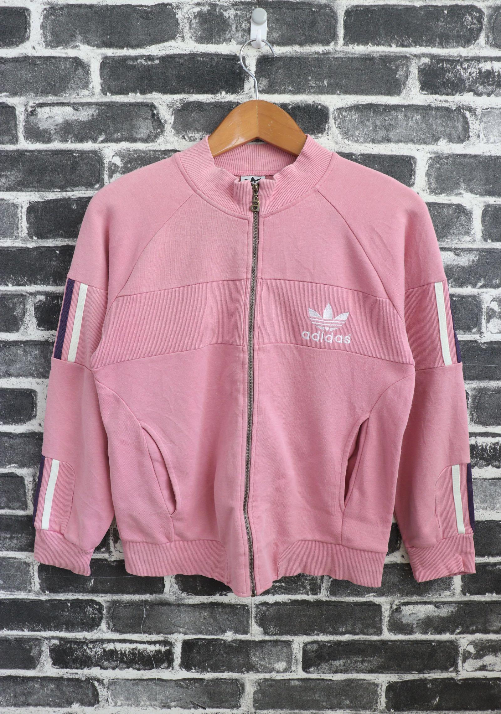 VINTAGE ADIDAS sweater zipped pink warm up track punk street
