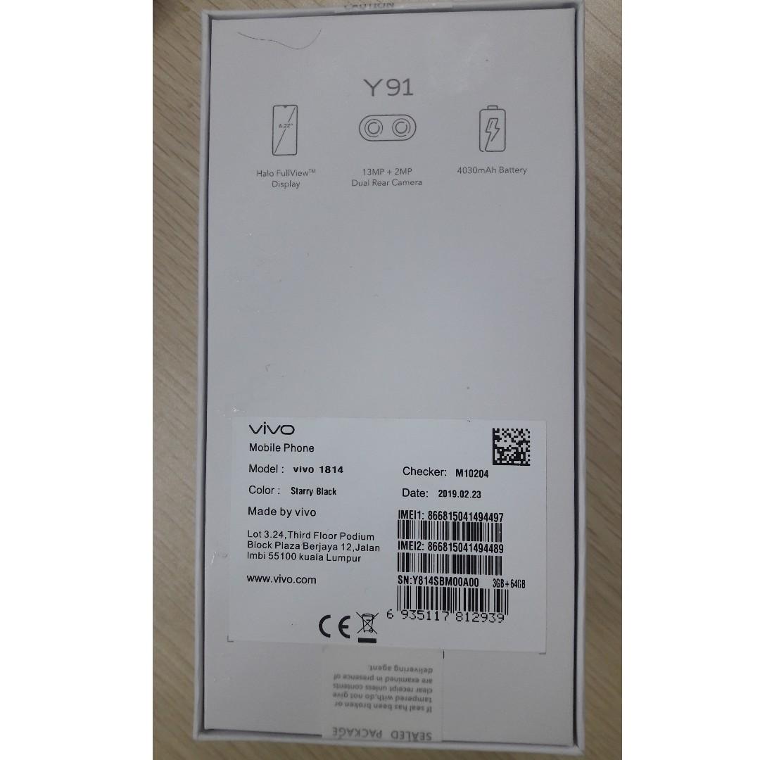 Vivo Y91 64GB Internal memory + 3GB RAM, Mobile Phones & Gadgets