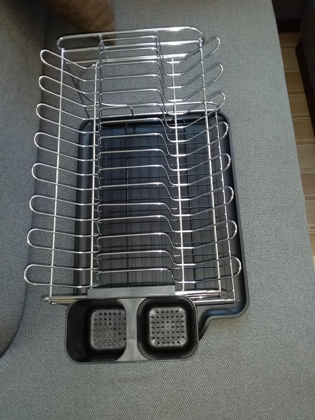 2 Tier Dish Rack (Category: Food Organization & Storage) located in Manila. Submitted by PickClickShip (Listing ID 221310382, Image 3). Description: 2 Tier Dish Rack - Chrome plated iron with PVC coating at the buttom layer - comes with drip tray and removable cutlery caddy - dimension: H28cm x W47cm x D 31.5cm - durable and quality material - Australian made For inquiries, pls call or message me at 09329288815. Thank you..