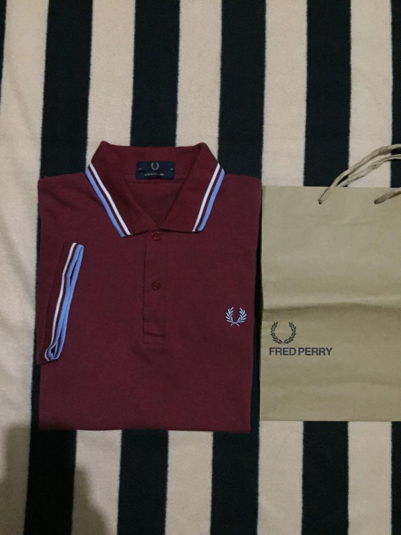 Authentic Fred Perry Iconic West Ham Made In England Fesyen Pria Pakaian Atasan Di Carousell