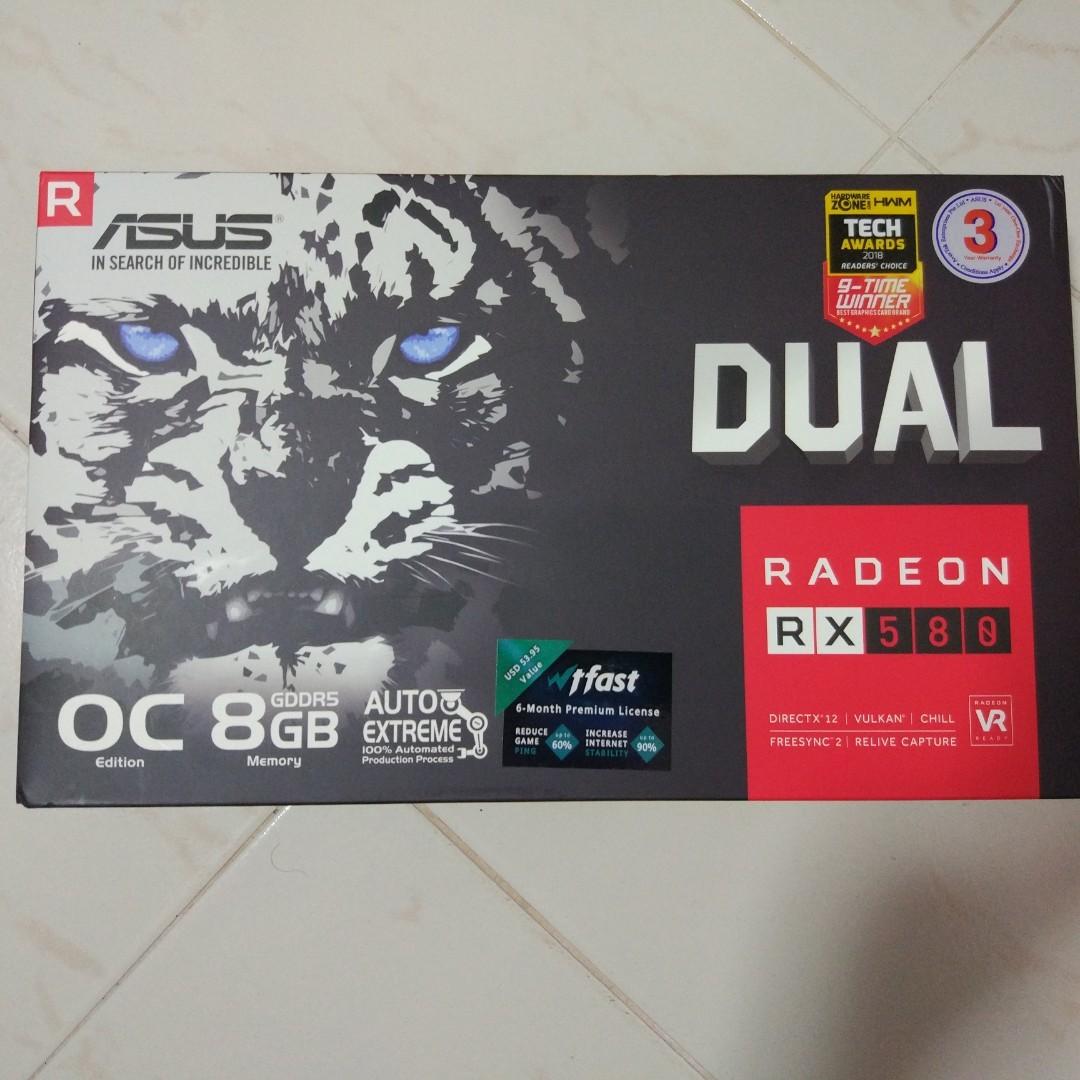 Bnib Asus Dual Radeon Rx 580 O8g Oc Edition Electronics Computer Parts Accessories On Carousell