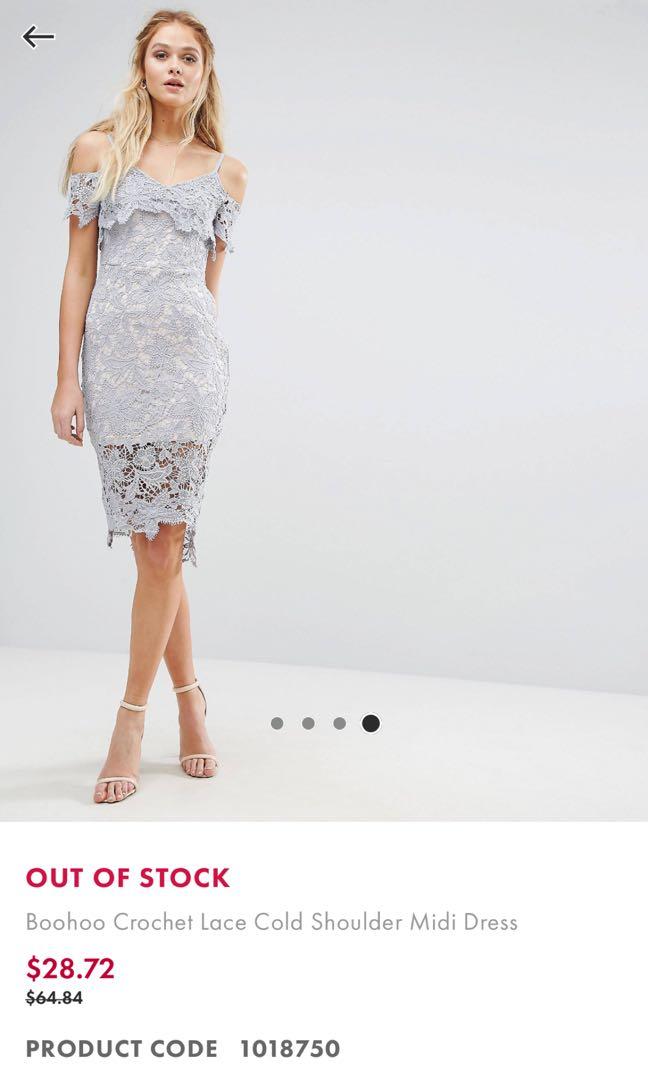 boohoo crochet midi dress