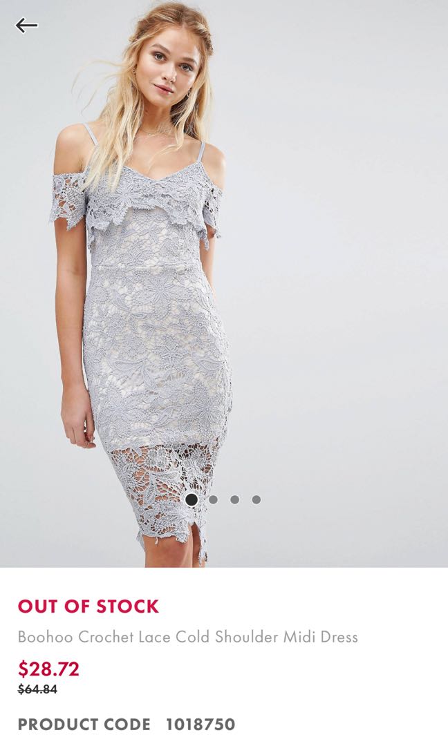 boohoo crochet midi dress