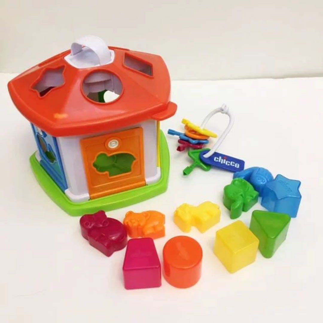 Chicco 配對顏色屋animal Cottage Shape Sorting Nursery Toy Babies