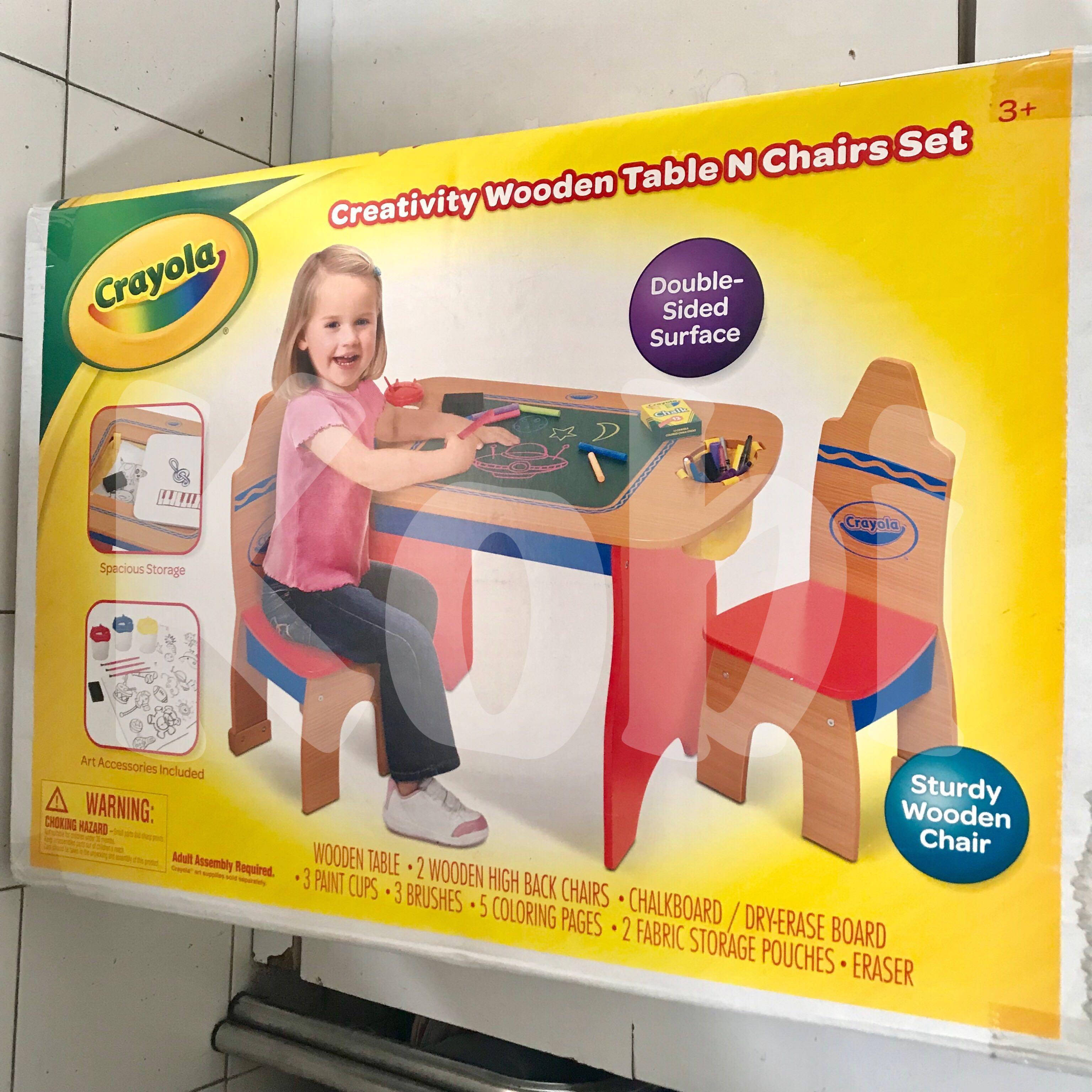 Crayola creativity wooden table outlet and chairs set