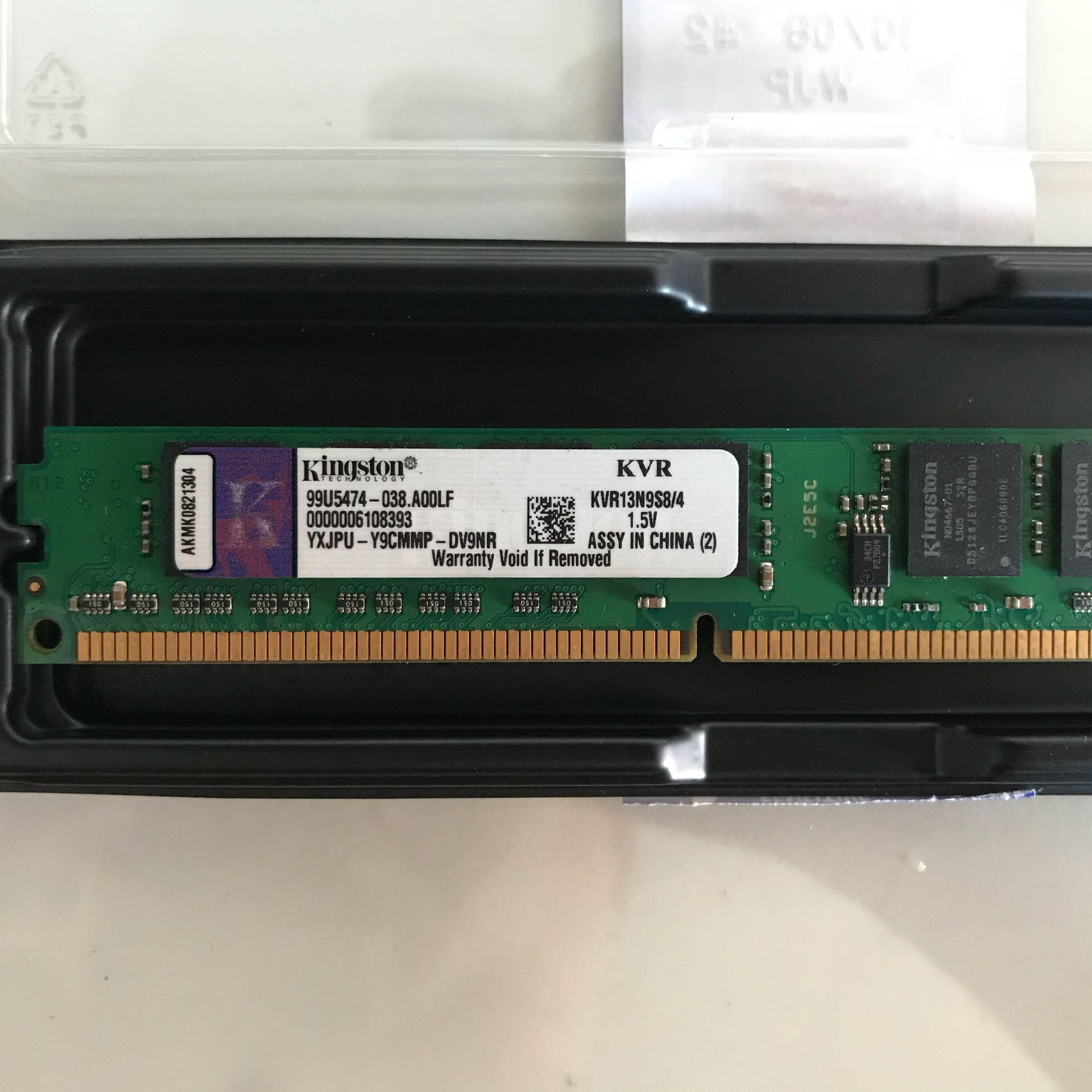 DDR 3 Kingstone KVR 4GB RAM, KVR13N9S8/4 1.5, Computers & Tech, Parts ...