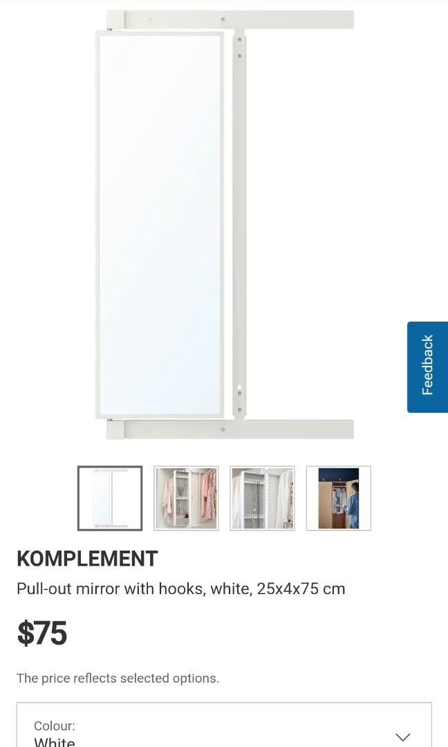 Ikea Komplement pull out mirror, Furniture & Home Living, Furniture