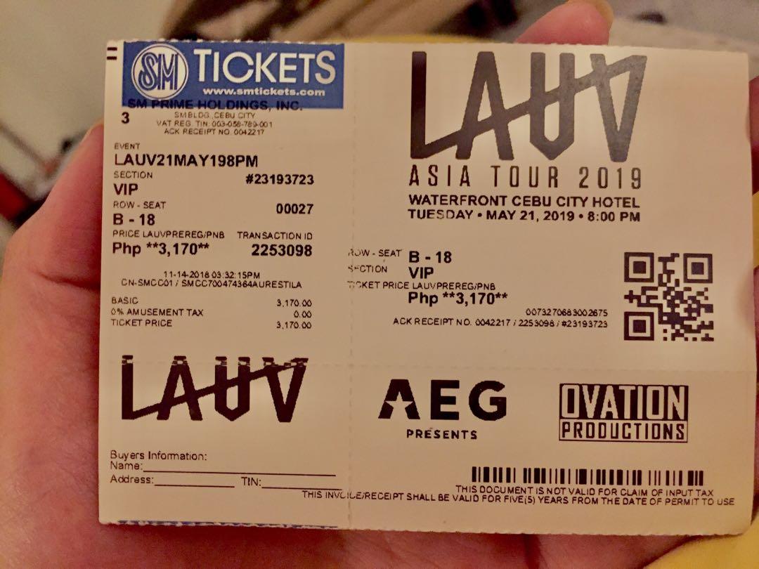 LAUV ASIA TOUR 2019, Tickets & Vouchers, Event Tickets on Carousell