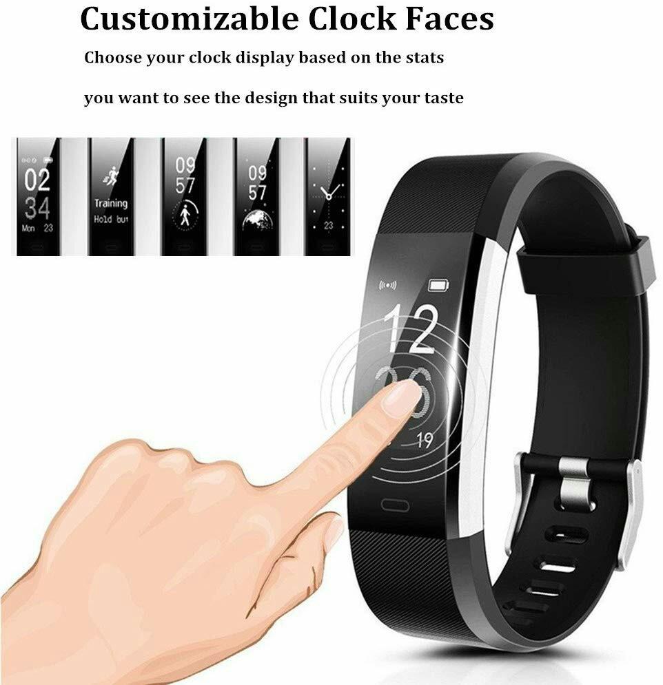 M120 Chereeki Heart Rate Fitness Tracker ID115 Plus Sports Smart Bracelet Bluetooth Watch with HR Monitor with OLED Screen Pedometer Sleep