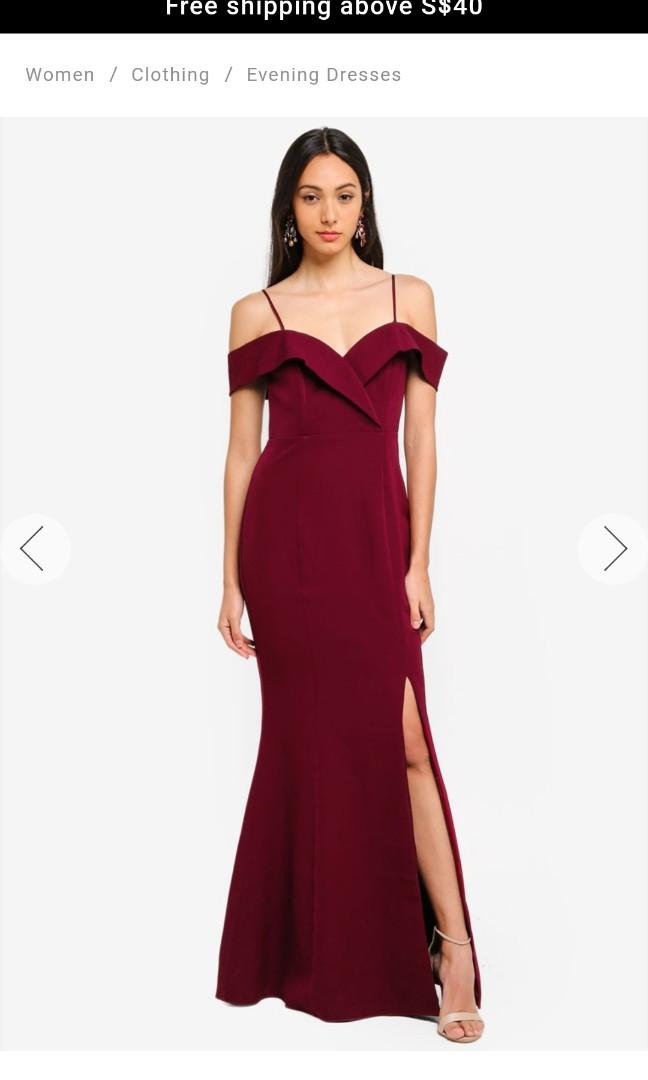 wine off the shoulder dress