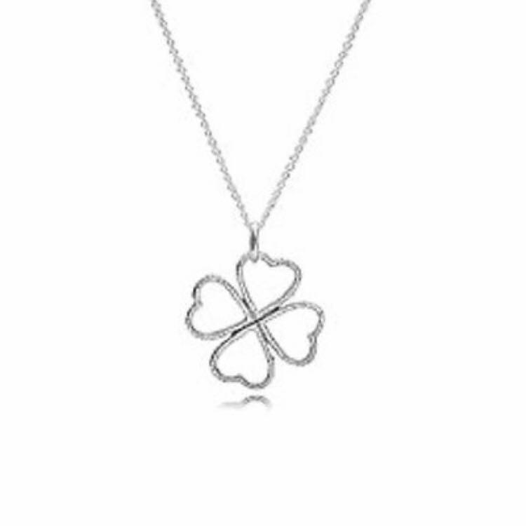 Pandora Clover Heart Necklace, Women's 