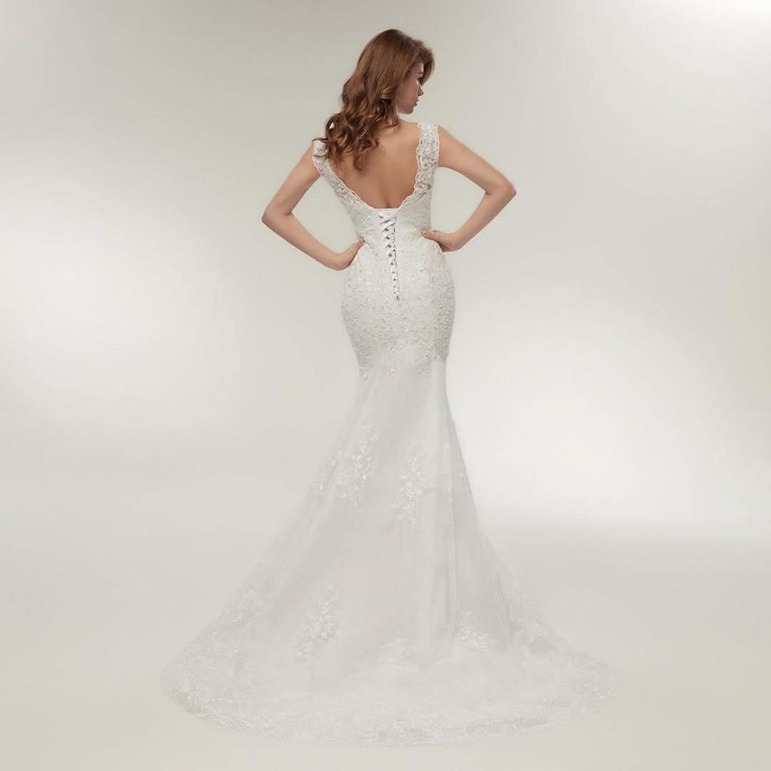 Plus Size Mermaid Wedding Dress Size 12 26w With Elegant Lace