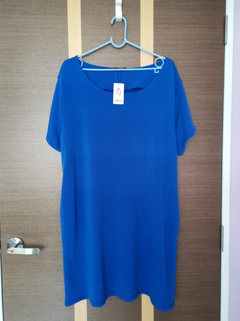 royal blue t shirt dress plus size