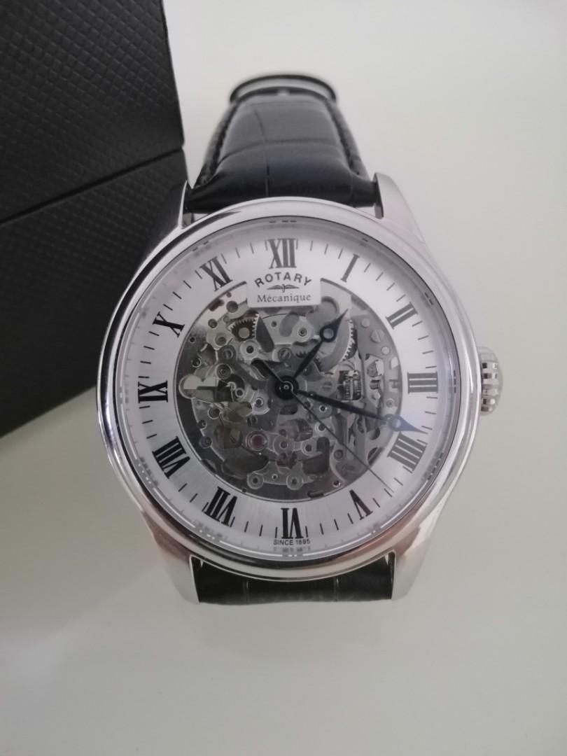 Rotary mecanique skeleton watch new arrivals