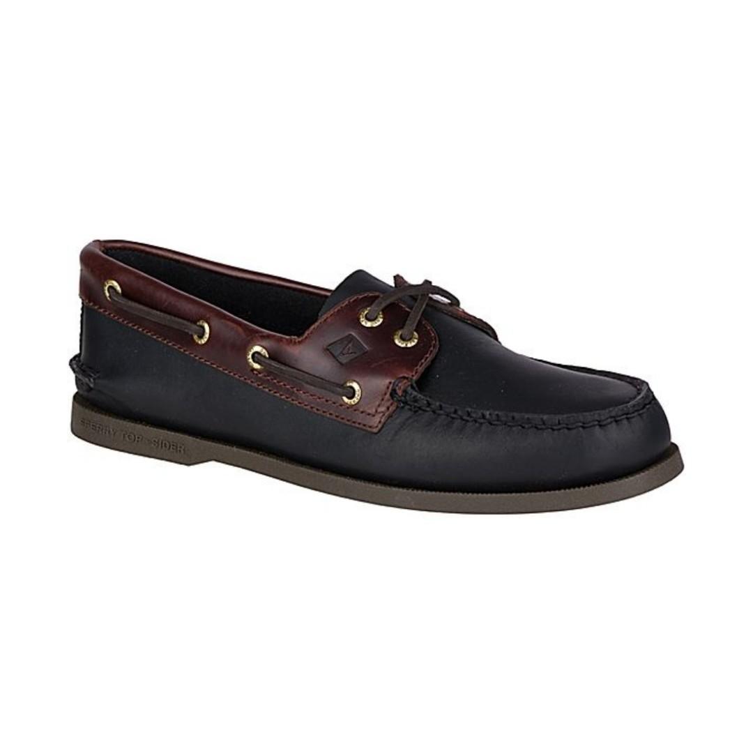 sperry black boat shoes