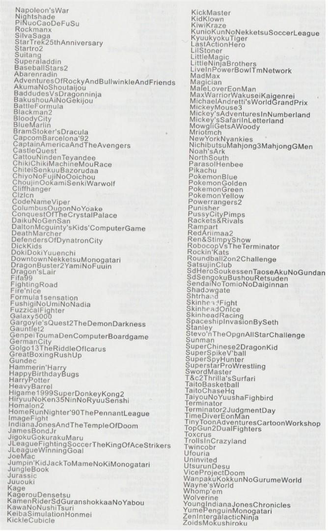 Snes 821 games list sales