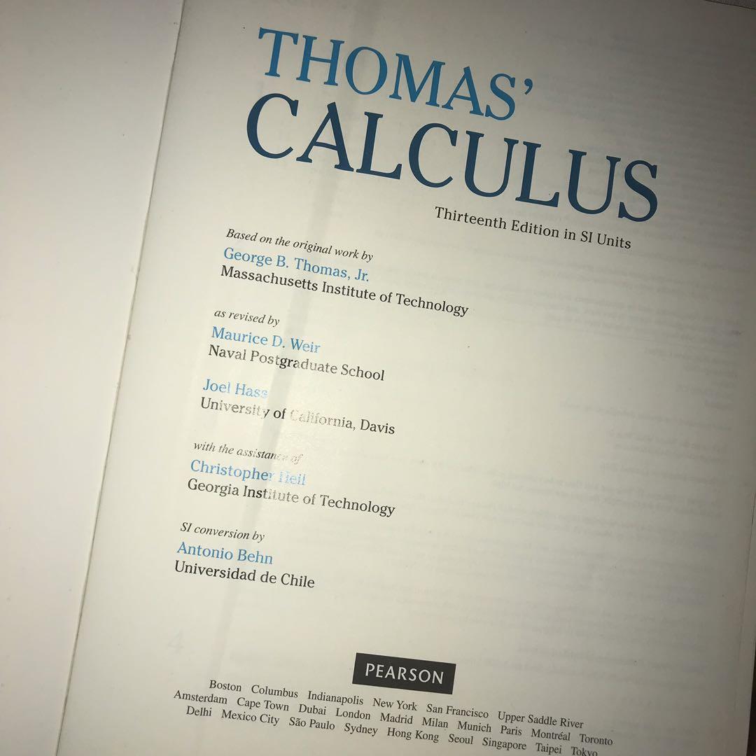 Thomas’ calculus (maa101) 13th edition