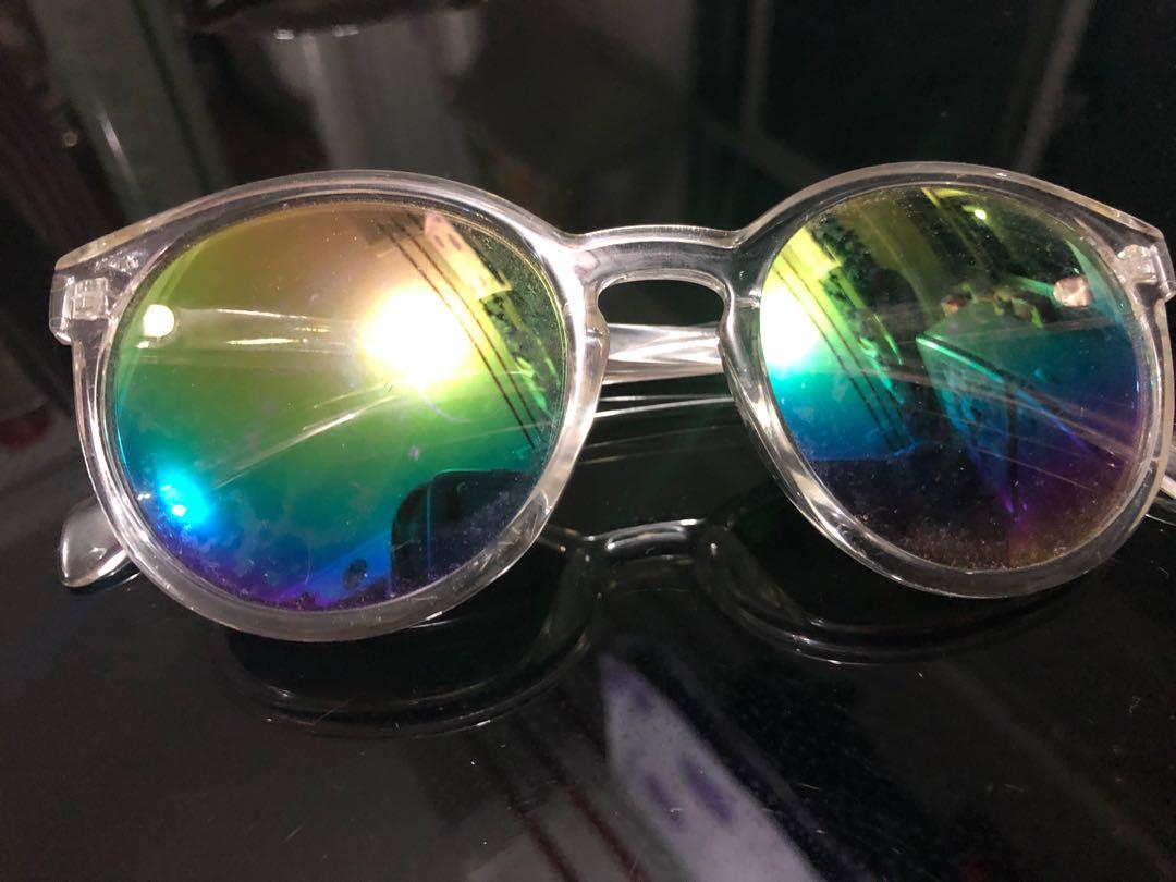 rainbow reflective sunglasses