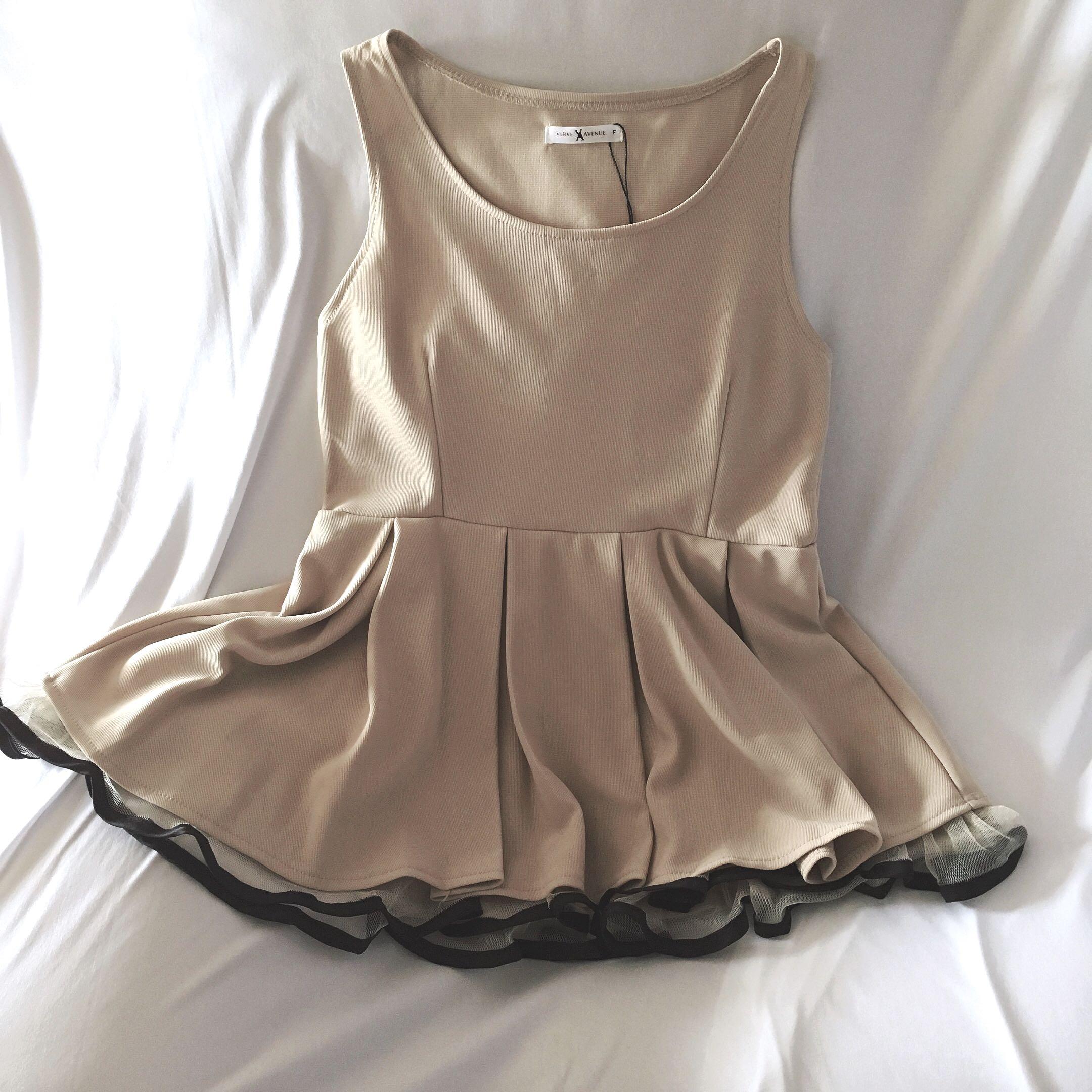 Tulle Peplum Top, Women's Fashion, Tops, Blouses on Carousell