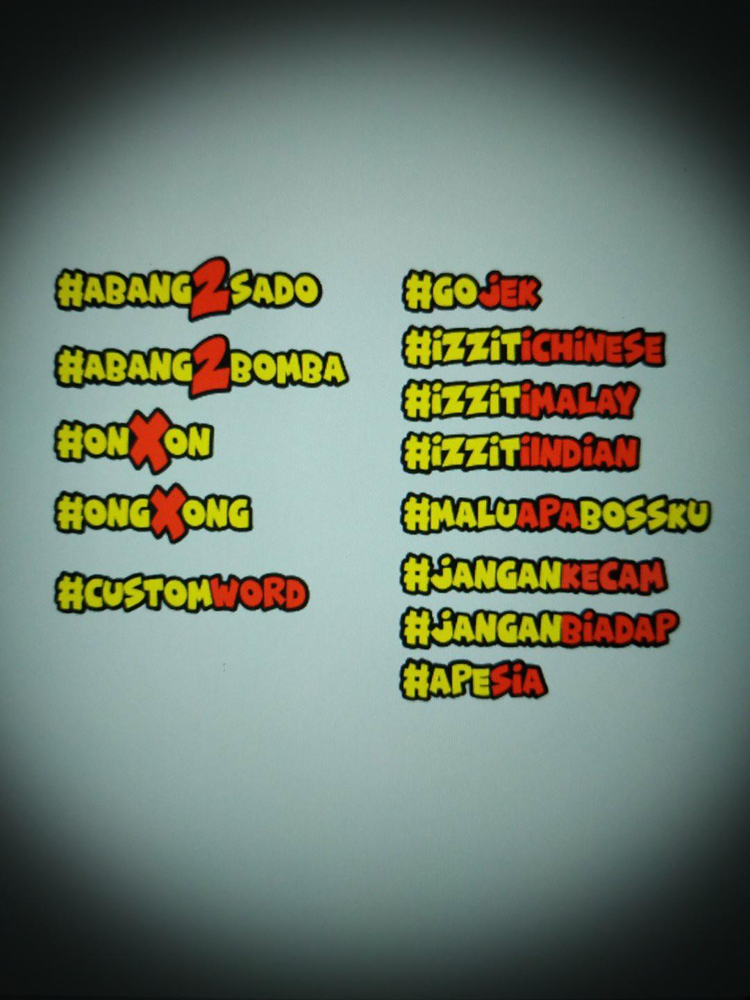 Vinyl Sticker Decal Motorcycle Helmet Car Van Lorry Abang2 Sado Abang 2 Bomba Onxon Ongxong Gojek