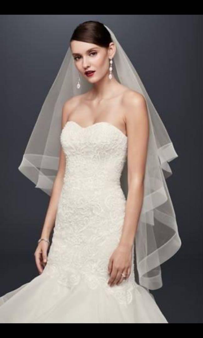 White By Vera Wang Short High Res Wedding Veil New Women S