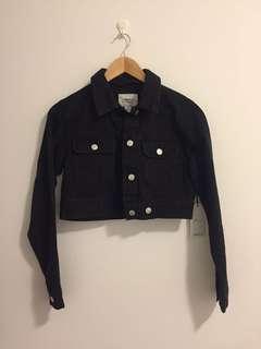 Forever 21 Black Denim Cropped Jacket