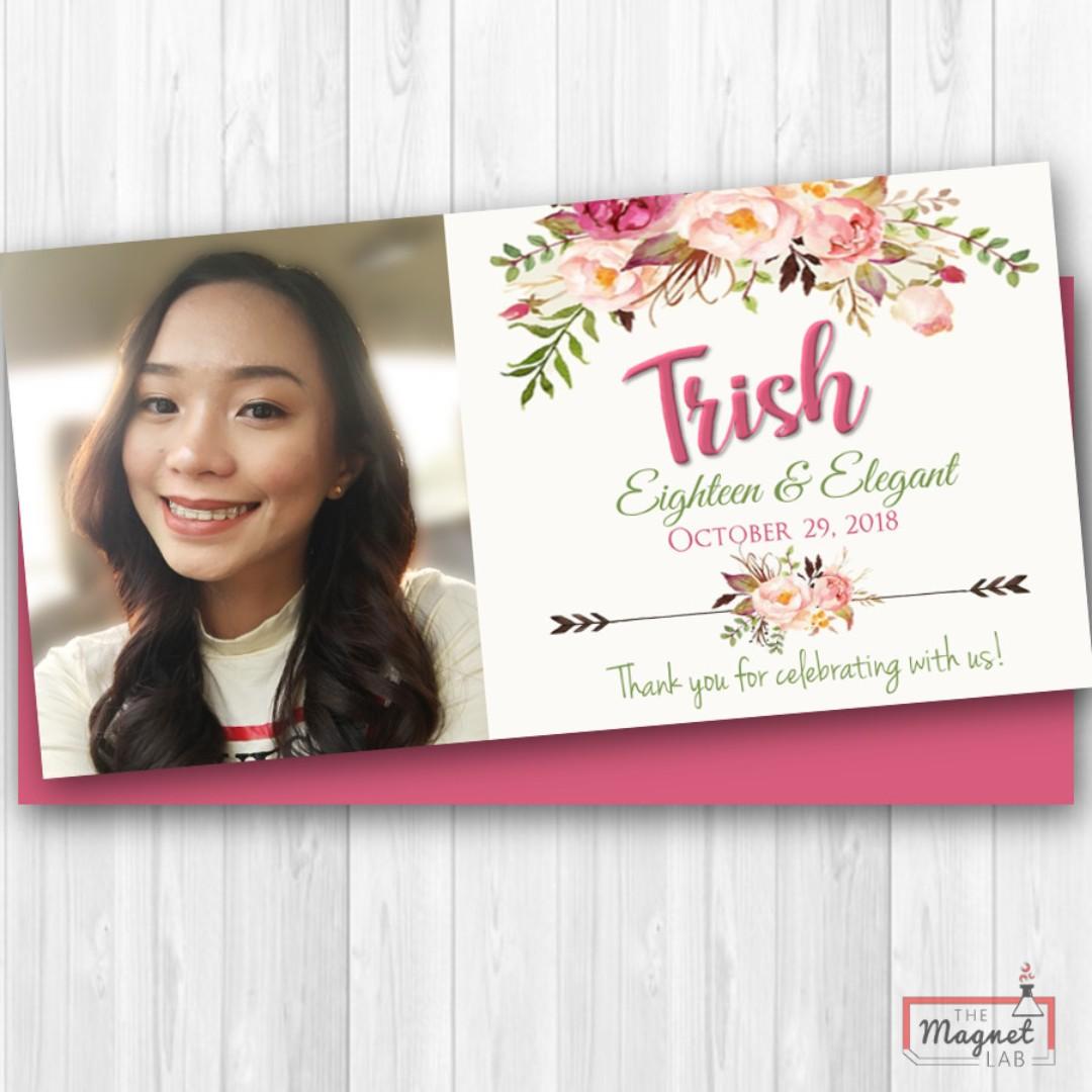 Bohemian Floral Debut Ref Magnet Souvenir 18th Birthday Giveaways Invitation Design Craft Others On Carousell