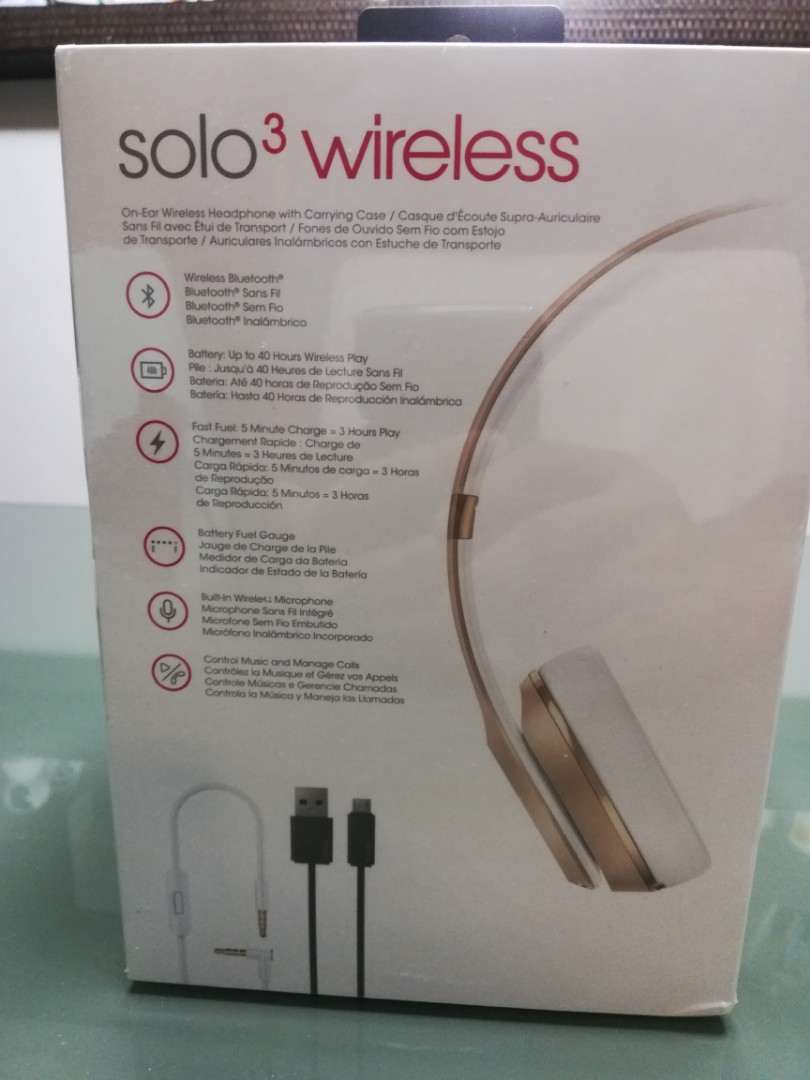 Beats Solo3 Wireless On Ear Headphones Gold Special Edition
